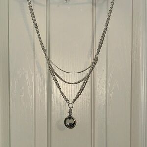 Origami Owl Silver Layered Necklace with Pendant